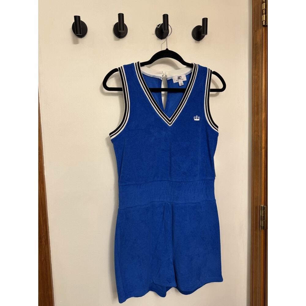 Juicy Couture Towel Terry Sleeveless Romper Small Blue NWT $69